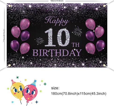 لافتة عيد ميلاد Joyky Happy التاسعة عشرة ، زخارف حفلة عيد ميلاد الأرجواني 19 in Saudi Arabia