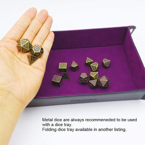 Haxtec Pirate Metal DND Dice Set D&D Dungeons and Dragons TTRPG Games (2 Pack-Antique Iron & Bronze) in Kuwait