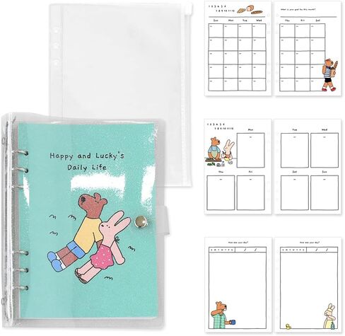 Monolike A5 Happy and Lucky Diary Set, Green park - Academic Planner Weekly & Monthly Planner with PVC Cover, Zipper bag in Saudi Arabia