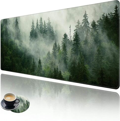 Extended Large Gaming Mouse Pad with Stitched Edges, Forest XXL Mouse Pad Large (39.4x19.7 Inch) w/Brilliant Design, Desk Mat Keyboard Pad with Anti Slip Base, Multifunctional Desk Pad in Saudi Arabia