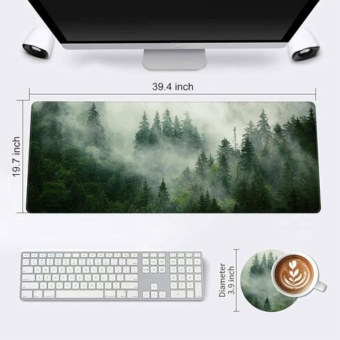 Extended Large Gaming Mouse Pad with Stitched Edges, Forest XXL Mouse Pad Large (39.4x19.7 Inch) w/Brilliant Design, Desk Mat Keyboard Pad with Anti Slip Base, Multifunctional Desk Pad in Saudi Arabia