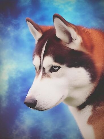 SKRYUIE 5D Diamond Painting Husky Dog Full of Love Full Drill by Number Kits, DIY Rhinestone Pasted Paint with Diamond Set Arts Craft Decorations (12x16inch) in Saudi Arabia