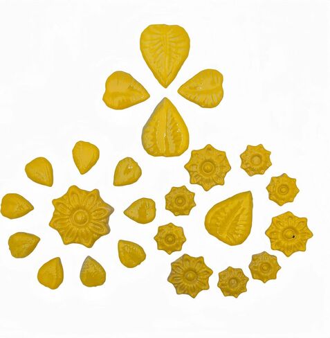 500g/1.1lb Ceramic Mosaic Tiles for Crafts,3 Size Flowers & Leaves Ceramic Mosaic Tiles Pieces for Home Decoration or DIY Crafts,Such as Mosaic Coasters, vases, Picture Frames, Cups (Ice Crack Green) in Kuwait