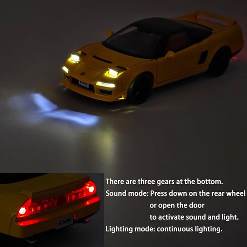 Toy Cars Compatible for 1990 NSX NA1 1/32 Metal Model Car Pull Back Car Toys with Light and Sound Toys Car Collectible Model for Children Ag0 3 + Year Old (Yellow) in Saudi Arabia