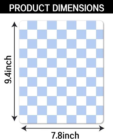 Mouse Pad, Non-Slip Rubber Base, Durable Desk Accessory for Office, Laptop, Gaming, and Home Decor, Cute Mouse Pad for Women, Teens(Blue Checkerboard) in Saudi Arabia
