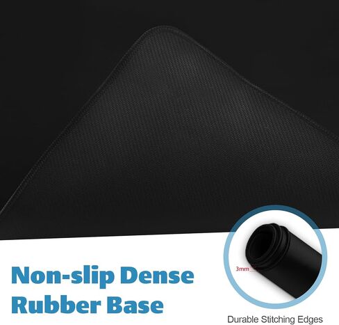 Huge Mouse Pad 3XL: 47.2 x 22.8'' Oversized Extended Desk Mat XXXL, Extra Large Big Gaming Mousepad for Full Desktop, Giant Mouse Pads Computer Desk Pad Thick | Black | Stitched Edge | Waterproof in Saudi Arabia