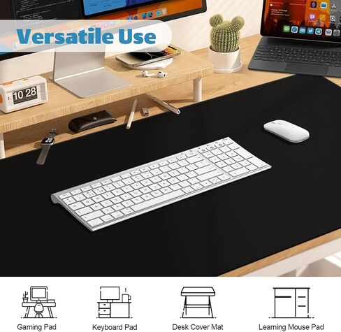 Huge Mouse Pad 3XL: 47.2 x 22.8'' Oversized Extended Desk Mat XXXL, Extra Large Big Gaming Mousepad for Full Desktop, Giant Mouse Pads Computer Desk Pad Thick | Black | Stitched Edge | Waterproof in Saudi Arabia