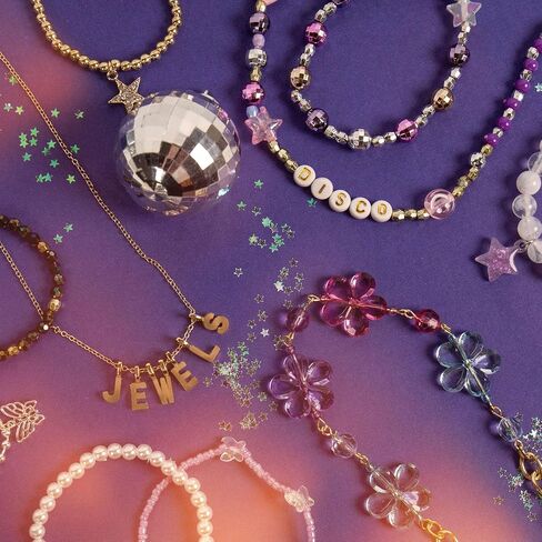 STMT D.I.Y. Glitz ‘N Disco Jewelry Case, Makes Over 15 Accessories, Includes Disco Beads for Bracelets, Charms & Storage, Bracelet Making Kit, Great Gifts for Girls, Jewelry Making Kit for Girls 8-12 in Saudi Arabia