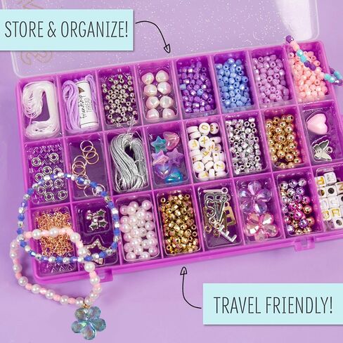 STMT D.I.Y. Glitz ‘N Disco Jewelry Case, Makes Over 15 Accessories, Includes Disco Beads for Bracelets, Charms & Storage, Bracelet Making Kit, Great Gifts for Girls, Jewelry Making Kit for Girls 8-12 in Saudi Arabia