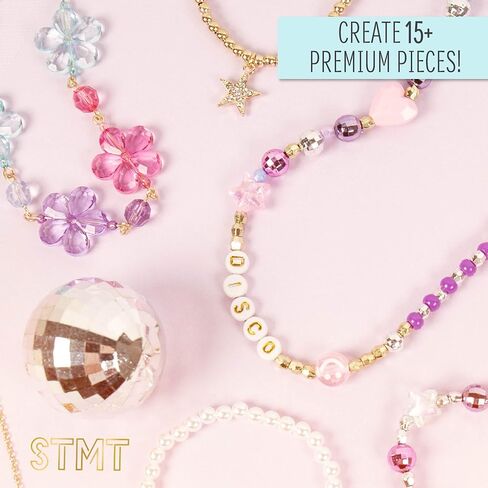 STMT D.I.Y. Glitz ‘N Disco Jewelry Case, Makes Over 15 Accessories, Includes Disco Beads for Bracelets, Charms & Storage, Bracelet Making Kit, Great Gifts for Girls, Jewelry Making Kit for Girls 8-12 in Saudi Arabia