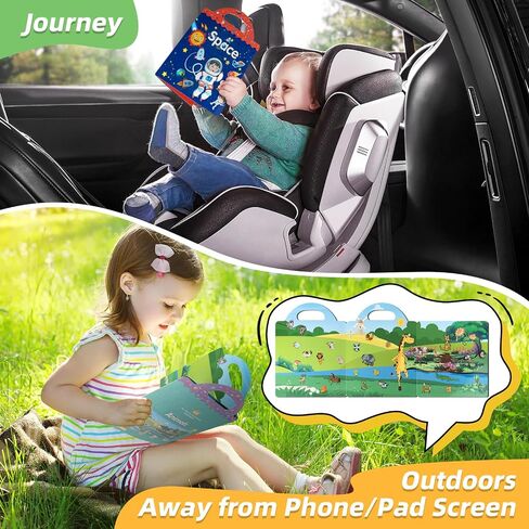Reusable Sticker Book for Toddlers 2-4 Years, 3 Pack Toddler Sticker Books with 102 PCS Restickable Stickers, Travel Activity Craft Study Toys, Birthday Gift for Kids, Boys, Girls Aged 1-3, 3-5 in Saudi Arabia