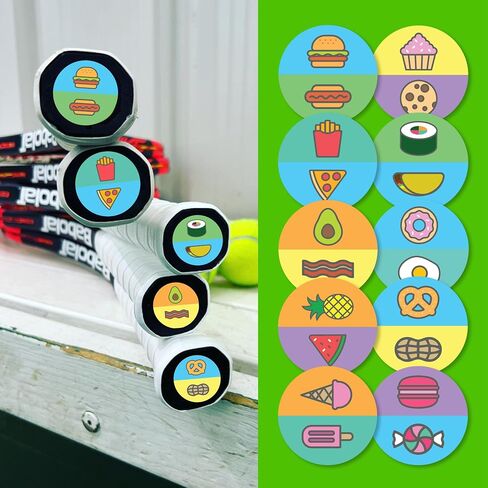 Sweet & Salty Butt Cap Stickers - Tennis Stickers - Vinyl Sports Decals for Tennis Players, Kids & Adults - Durable & Waterproof Tennis Stickers (Pack of 10) in Kuwait