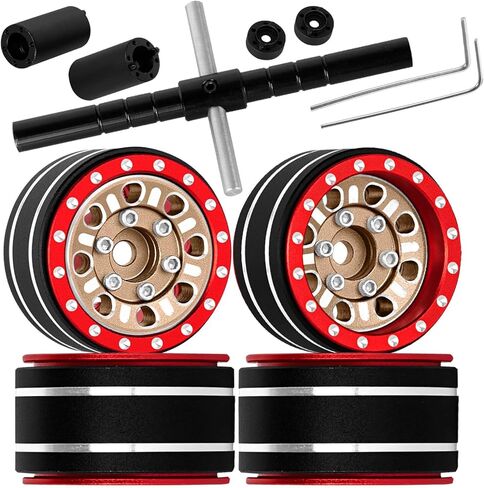 الألومنيوم 1.0 في حافة عجلة Beadlock لـ 1/18 TRX4M 1/24 SCX24 FCX24 RC CRAWLER CAR ، 1.0 إطارات العجلات محور حافة العجلة بوجه ثقيل ، أسود ، أسود in Saudi Arabia