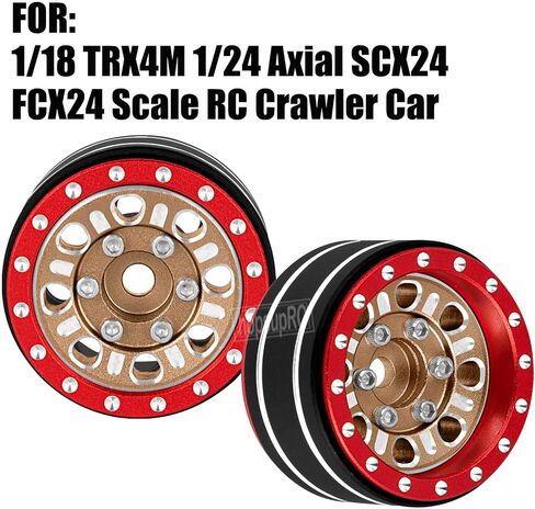 الألومنيوم 1.0 في حافة عجلة Beadlock لـ 1/18 TRX4M 1/24 SCX24 FCX24 RC CRAWLER CAR ، 1.0 إطارات العجلات محور حافة العجلة بوجه ثقيل ، أسود ، أسود in Saudi Arabia