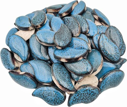 500g/1.1lb Petal Shape Ceramics Mosaic Tiles Pieces,Random Color Irregular Ceramics Mosaic Tiles for Mosaic Art Projects and DIY Crafts Home Decoration. (Petal 02) in Kuwait