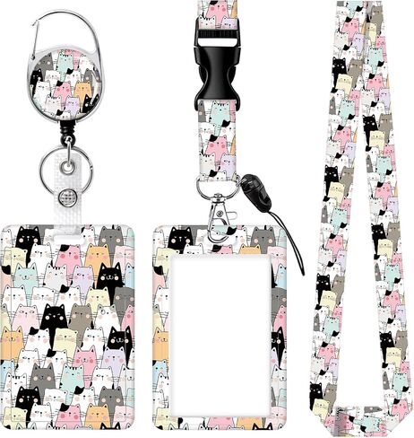 Id Badge Holder with Lanyard,Retractable Badge Holders Reels,Breakaway Lanyards for ID Badges,Cute Fashion Key Chain Keychains,Badge Clips for School Office(Cute Skull Flower) in Saudi Arabia
