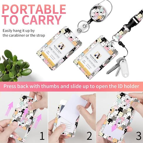 Id Badge Holder with Lanyard,Retractable Badge Holders Reels,Breakaway Lanyards for ID Badges,Cute Fashion Key Chain Keychains,Badge Clips for School Office(Cute Skull Flower) in Saudi Arabia