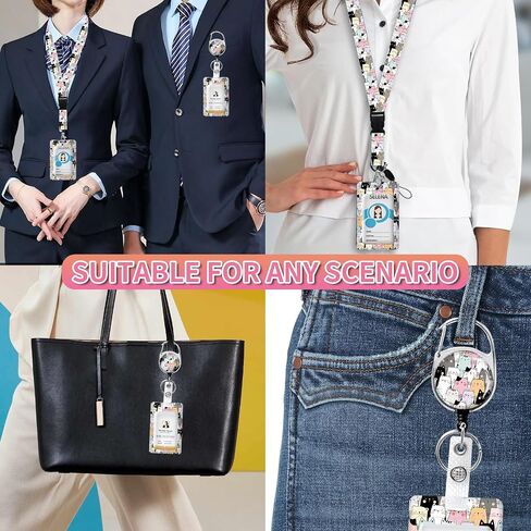 Id Badge Holder with Lanyard,Retractable Badge Holders Reels,Breakaway Lanyards for ID Badges,Cute Fashion Key Chain Keychains,Badge Clips for School Office(Cute Skull Flower) in Saudi Arabia