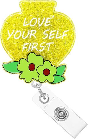 Nursing Badge Reel Retractable Funny Nurse ID Badge Holder with Alligator Clip Control Yourself Alter Your Thinking Delete Negativity Acrylic Name Badge Clip Medical Social Worker in Saudi Arabia