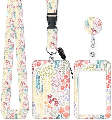 ID Badge Holder with Retractable and Detachable Lanyard, Cute Badge Reel Breakaway Lanyard with Carabiner Clip for Women, Teachers, Nurses, Students, Perfect Work and Office(Black White Cow) in Saudi Arabia