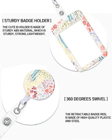 ID Badge Holder with Retractable and Detachable Lanyard, Cute Badge Reel Breakaway Lanyard with Carabiner Clip for Women, Teachers, Nurses, Students, Perfect Work and Office(Black White Cow) in Saudi Arabia