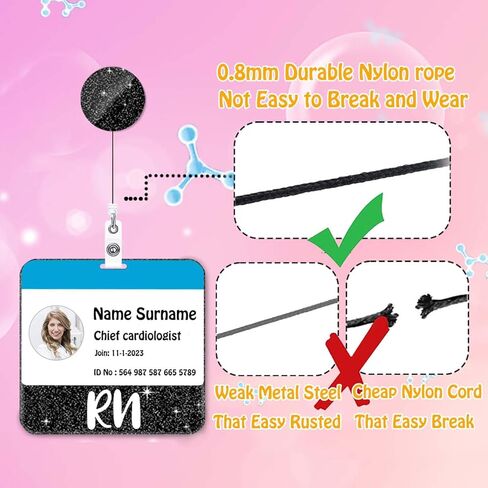 RN BADGE Buddy and Badge Cenly Set أفقي PCT Card Card حامل الأرجواني أكريليك بريق شارة رفاق التمريض. in Kuwait