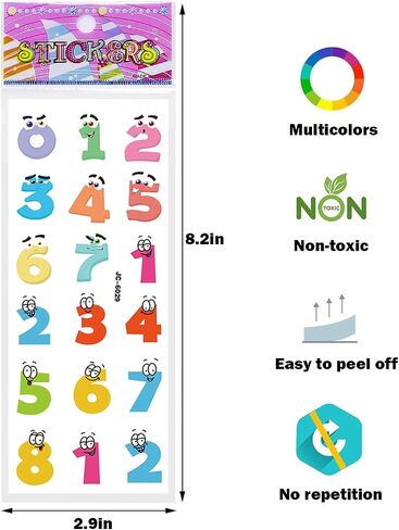 Letters Numbers Stickers for Kids, 24 Sheets 600+ 3D Puffy Numbers and Alphabet Stickers for Toddler Craft Scrapbooking Preschool Reward Goody Bag Stuffers Birthday Gifts in Saudi Arabia
