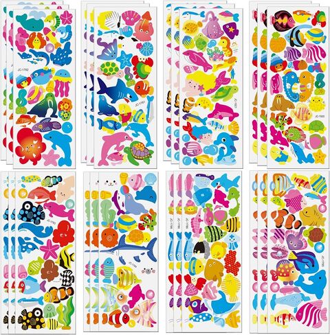 Letters Numbers Stickers for Kids, 24 Sheets 600+ 3D Puffy Numbers and Alphabet Stickers for Toddler Craft Scrapbooking Preschool Reward Goody Bag Stuffers Birthday Gifts in Saudi Arabia