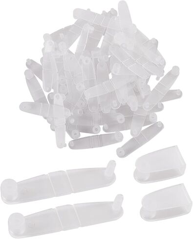 50Pcs Badge Strap Clip White Key Chain Connector Plastic Keychain Clip for Card Holder, Lanyards, Key Rings , ID Badge Holder Strap in Saudi Arabia