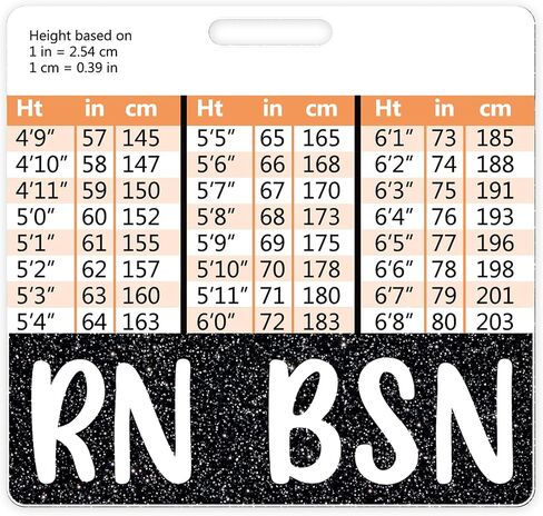 Plifal RN BSN Badge Buddy Card Holder Nursing Accessories Registered Nurse Black Horizontal ID Name Identification Tags Nurse Work W Height & Weight Conversion Charts in Saudi Arabia