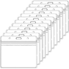 12 PCS شارة صافية الأكمام الشارة البلاستيكية حامل بطاقة بطاقة هوية حامل الشارة الأفقية حامل المعرف 5.31 × 4.33 بوصة علامات اسم ماء العلامات شارة حاملي الأكمام البلاستيكية in Kuwait