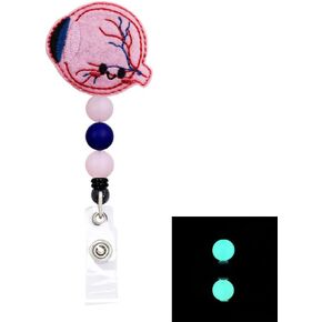 Eye Anatomy Optometry Halloween Retractable Name Card Badge Holder Reel with Alligator Clip, 24 inches Thick Pull Cord