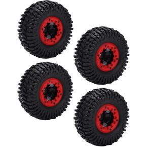 Dilwe 4 Pcs RC Rubber Tires Set, 1/10 RC Car Parts, 128mm, RC Soft Rubber Tires for Racing, for LOSI 1 10 for Lasernut U4, etc., RC Off Road On Road Car RC Accessories