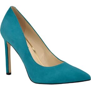 Nine West Women's Tatiana Pump, Teal Suede 405, 8.5