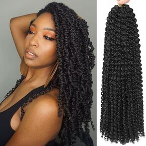 Short Passion Twist Hair 12 Inch 8 Packs Passion Twist Crochet Hair For Women Curly Water Wave Braiding Hair Spring Twist Hair Crochet Braids Synthetic Hair Extension (12 Inch (Pack of 8), 1B#) in Saudi Arabia
