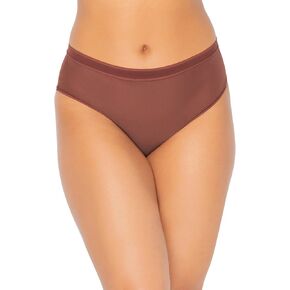Curvy Couture Women's Plus Size Brief Panties in Smooth, Mesh and Lace, Available in Multi Packs, Violet