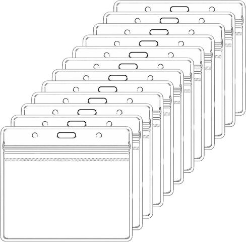 12 PCS شارة صافية الأكمام الشارة البلاستيكية حامل بطاقة بطاقة هوية حامل الشارة الأفقية حامل المعرف 5.31 × 4.33 بوصة علامات اسم ماء العلامات شارة حاملي الأكمام البلاستيكية in Kuwait