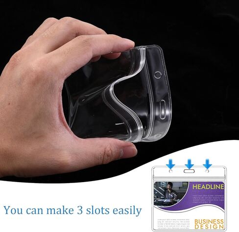 12 PCS شارة صافية الأكمام الشارة البلاستيكية حامل بطاقة بطاقة هوية حامل الشارة الأفقية حامل المعرف 5.31 × 4.33 بوصة علامات اسم ماء العلامات شارة حاملي الأكمام البلاستيكية in Kuwait