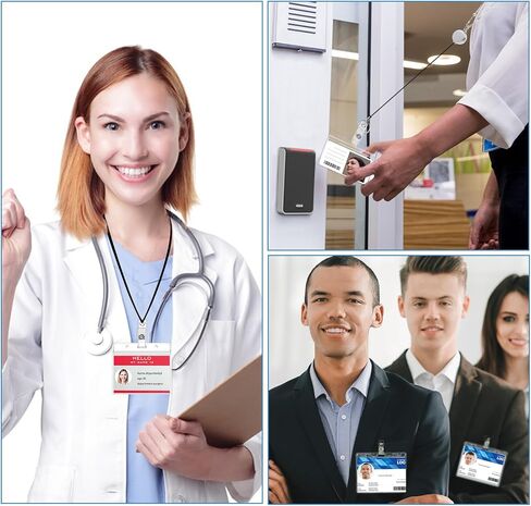 12 PCS شارة صافية الأكمام الشارة البلاستيكية حامل بطاقة بطاقة هوية حامل الشارة الأفقية حامل المعرف 5.31 × 4.33 بوصة علامات اسم ماء العلامات شارة حاملي الأكمام البلاستيكية in Kuwait