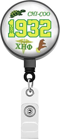 BEKECH Chi Eta Nurse Sorority Retractable Badge Chi Eta Merchandise 1932 Greek Sorority Gift Chi Eta Nurse Gift in Kuwait