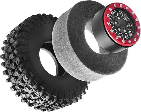 1.9 Beadlock Wheels & Mud Tires 4.7 Inch OD 1/10 Crawler for Traxxas TRX4 Axial SCX10 Wraith Redcat Gen8(Black) in Kuwait