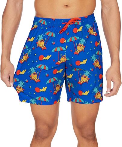 Tipsy Elves Yellow Rubber Ducky 4 Way Stretch Swim Trunks for Men Size 3X-Large in Saudi Arabia