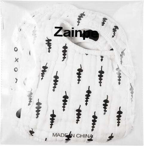 Zainpe 6Pcs Snap Muslin Cotton Baby Bibs Autumn Fall Leaf Fox Pattern Infants Drooling Bib Adjustable Burp Cloth Soft Absorbent Feeding Bib for Newborns Girls Boys Toddlers Teething Eating 0-36 Months in Kuwait