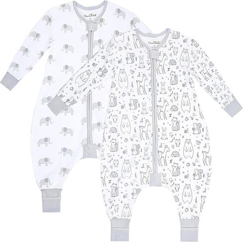 Mama Cheetah Toddler Sleep Sack with Feet, Long Sleeve 1.0 TOG Organic Cotton Baby Sleeping Bag with Legs, Wearable Blanket for Walkers w/ 2-Way Zipper, Toddler Blanket for Girls & Boys 4-5T in Kuwait