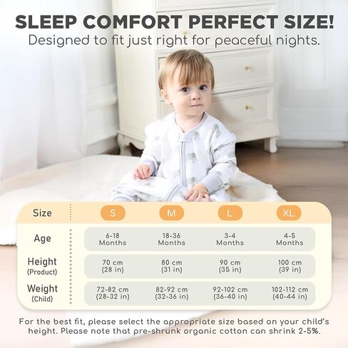 Mama Cheetah Toddler Sleep Sack with Feet, Long Sleeve 1.0 TOG Organic Cotton Baby Sleeping Bag with Legs, Wearable Blanket for Walkers w/ 2-Way Zipper, Toddler Blanket for Girls & Boys 4-5T in Kuwait