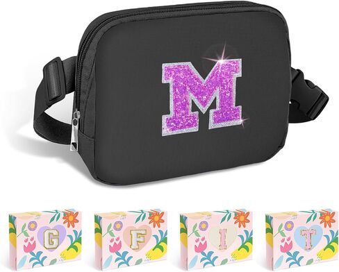 Letter Belt Bag Crossbody Initial Fanny Waist Pack Travel 6 7 8 9 10 11 12 13 14 Year Old Girl Trendy Teen Stuff Birthday Christmas Gifts Preppy Personalized Cute Girly Fashion Purple A in Kuwait