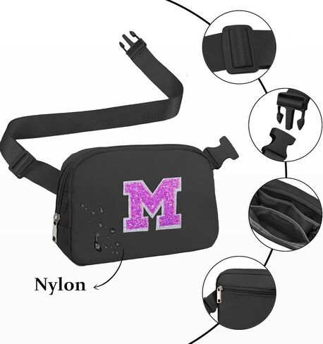 Letter Belt Bag Crossbody Initial Fanny Waist Pack Travel 6 7 8 9 10 11 12 13 14 Year Old Girl Trendy Teen Stuff Birthday Christmas Gifts Preppy Personalized Cute Girly Fashion Purple A in Kuwait