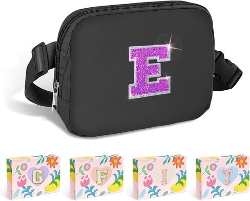 Letter Belt Bag Crossbody Initial Fanny Waist Pack Travel 6 7 8 9 10 11 12 13 14 Year Old Girl Trendy Teen Stuff Birthday Christmas Gifts Preppy Personalized Cute Girly Fashion Purple A in Saudi Arabia