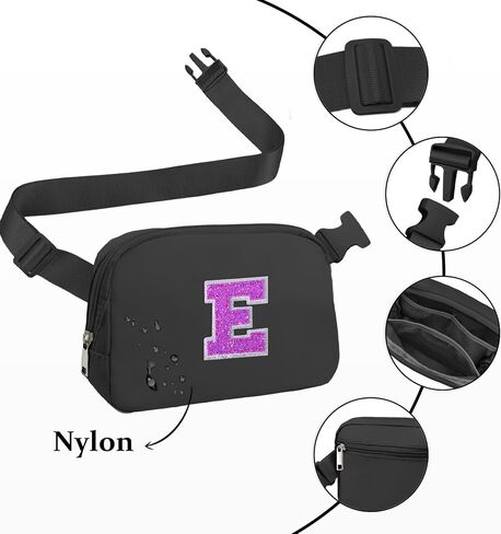 Letter Belt Bag Crossbody Initial Fanny Waist Pack Travel 6 7 8 9 10 11 12 13 14 Year Old Girl Trendy Teen Stuff Birthday Christmas Gifts Preppy Personalized Cute Girly Fashion Purple A in Saudi Arabia