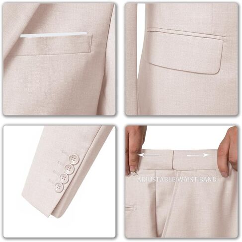 طقم بدلة رجالي مكون من 3 قطع بقصة ضيقة، سترة وسترة وسروال وسروال بدلة عمل لحفلات الزفاف in Kuwait